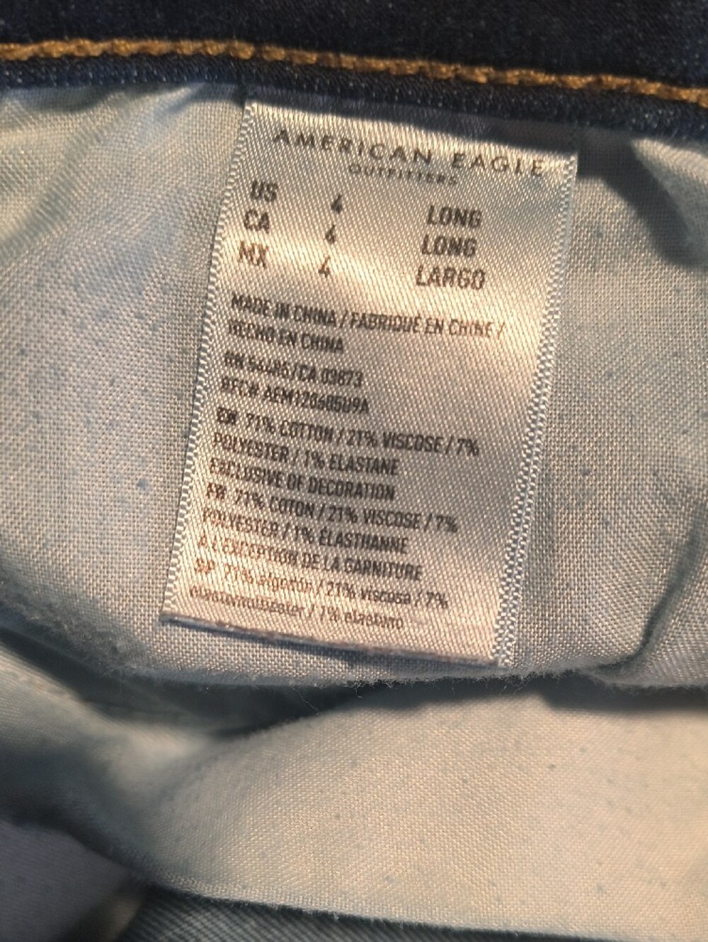 Jegging Next Level Stretch w/30" Inseam American Eagle Women's Size 4 Jeans 834 - Picture 6 of 8